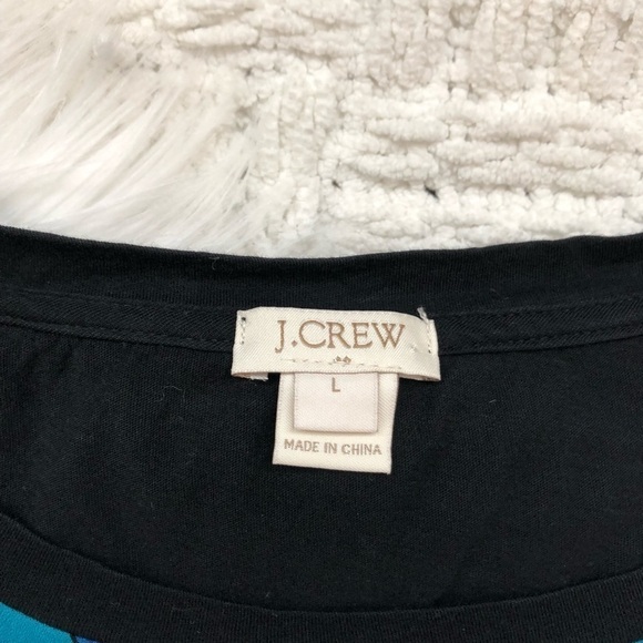 J. Crew Factory Two-Tone Floral T-Shirt Top L - Picture 3 of 8
